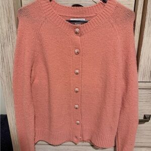 Laura Ashley Peach Button-Up Cardigan